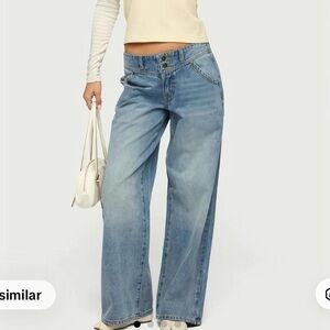 Edikted Light Blue Wide-Leg Jeans